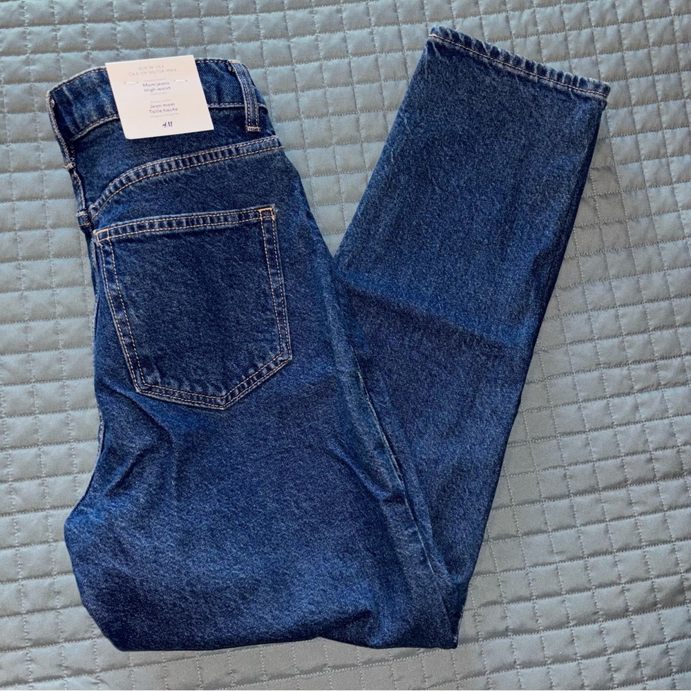 H&M Womens Mom Jeans High Waist Comfort Stretch Ankle Length Size 6 - (B2526A)